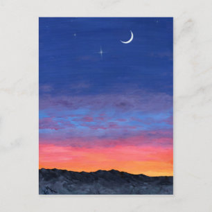 Tag2Nacht Sonnenuntergangsmalerei Postkarte