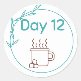 Tag 12 runder aufkleber