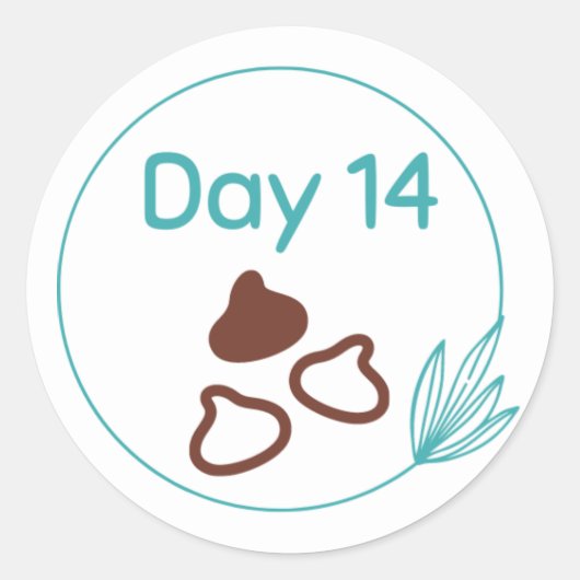 Tag 14 runder aufkleber (Vorderseite)