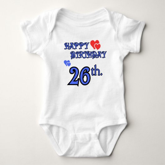 Tag 26 Geburtstag Bodysuit Baby Strampler (Vorderseite)