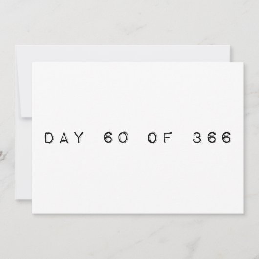Tag 60 von 366 LEAP DAY Einladung (Vorderseite)