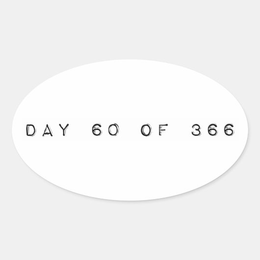 Tag 60 von 366 LEAP DAY Ovaler Aufkleber (Vorderseite)