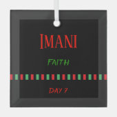 Tag 7 Imani Kwanzaa Ornament Aus Glas (Vorderseite)