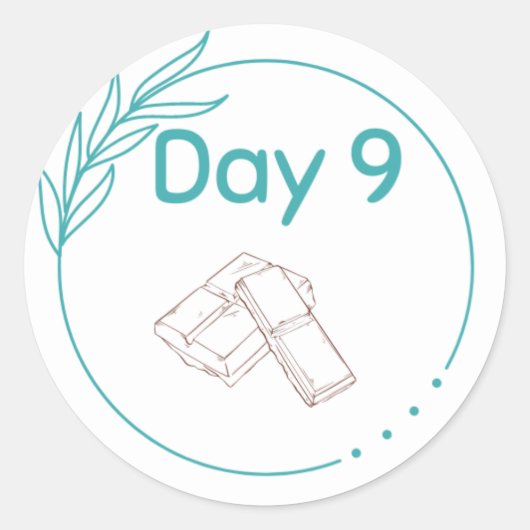 Tag 9 runder aufkleber (Vorderseite)