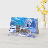 TAG AM SCHNEEBEACH GRAY WOLF KARTE (Gelbe Blume)