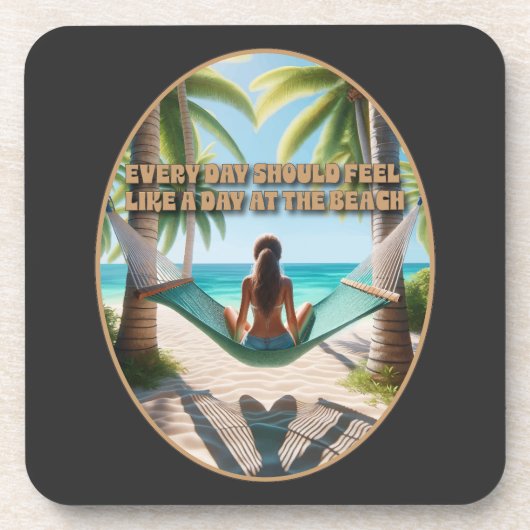 Tag am Strand Getränkeuntersetzer (Vorderseite)