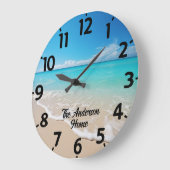 Tag am Strand Große Wanduhr (Winkel)