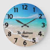 Tag am Strand Große Wanduhr (Vorderseite)