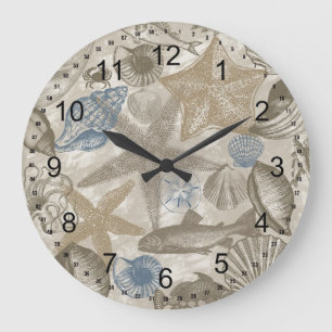 Tag am Strand Große Wanduhr