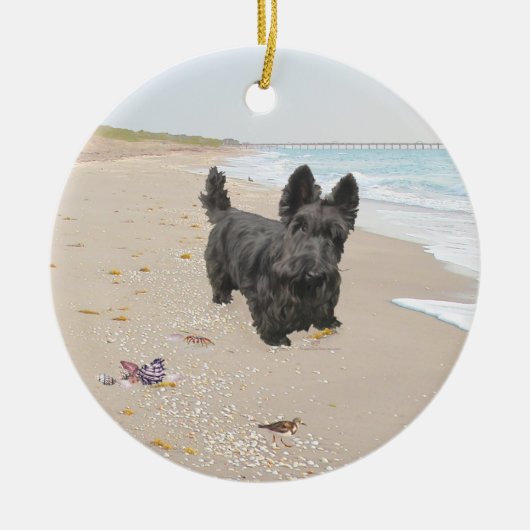 Tag am Strand Keramik Ornament (Vorne)