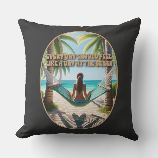 Tag am Strand Kissen (Vorderseite)