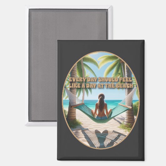 Tag am Strand Magnet (Vorderseite/Rückseite)