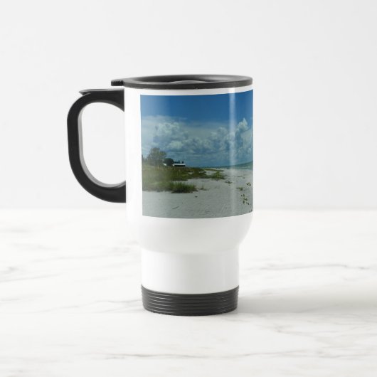 Tag am Strand mit tropischem Wasser Reisebecher (Links)