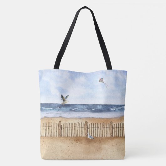 Tag am Strand Personalisierte Tasche (Rückseite)