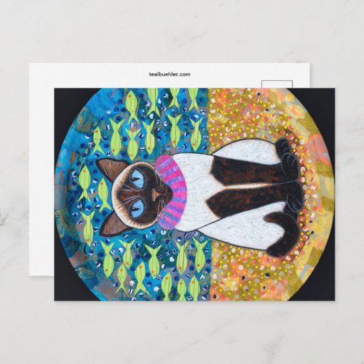 Tag am Strand Postkarte (Vorne/Hinten)