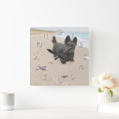 Tag am Strand Quadratische Wanduhr (Zuhause)