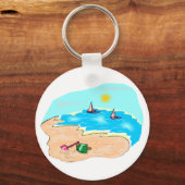Tag am Strand Schlüsselanhänger (Vorderseite)