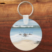 Tag am Strand von Hawaii Schlüsselanhänger (Vorderseite)
