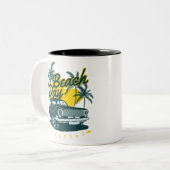 Tag am Strand Zweifarbige Tasse (Vorderseite Links)