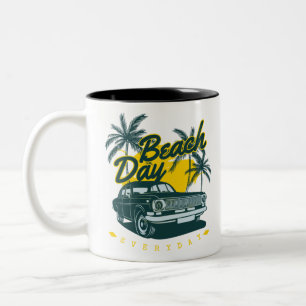 Tag am Strand Zweifarbige Tasse