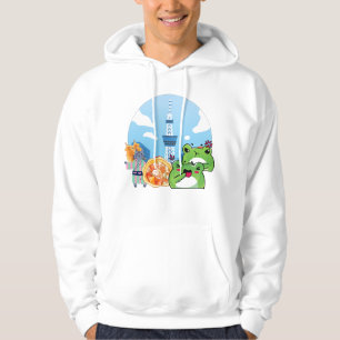 Tag am Tokyo Skytree mit Katze und Fröschen Hoodie