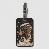 Tag Aquarius Celestial Zodiac Art Gepäckanhänger (Vorderseite Vertikal)