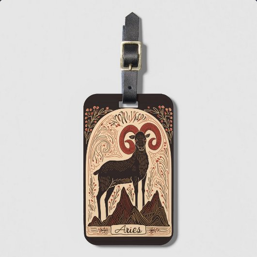 Tag Aries Celestial Zodiac Art Gepäckanhänger