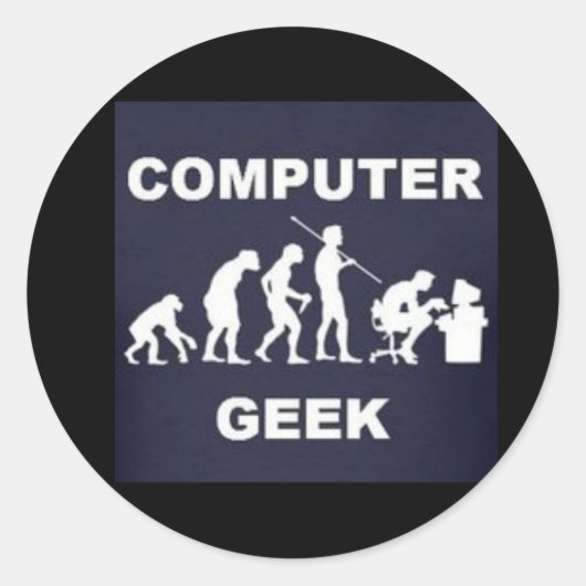 Tag-Aufkleber für Computer Geek Runder Aufkleber (Vorderseite)