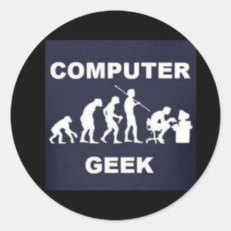 Tag-Aufkleber für Computer Geek Runder Aufkleber