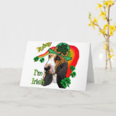Tag Basset Hound-St. Patricks Karte (Gelbe Blume)