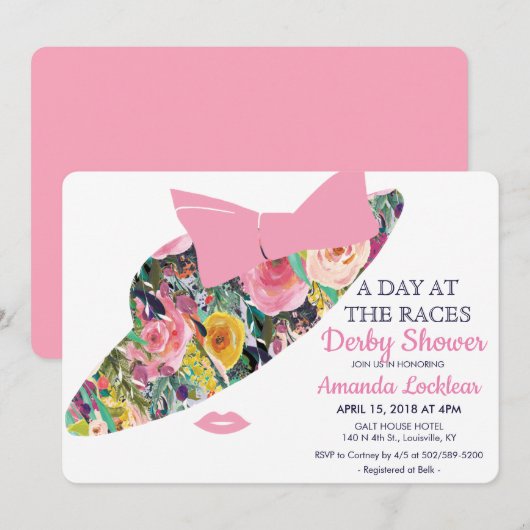 Tag bei Races Bridal Dusche Einladung (Vorne/Hinten)