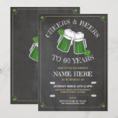 Tag Beifall-Bier-Geburtstags-Party-St. Patricks Einladung (Vorne/Hinten)