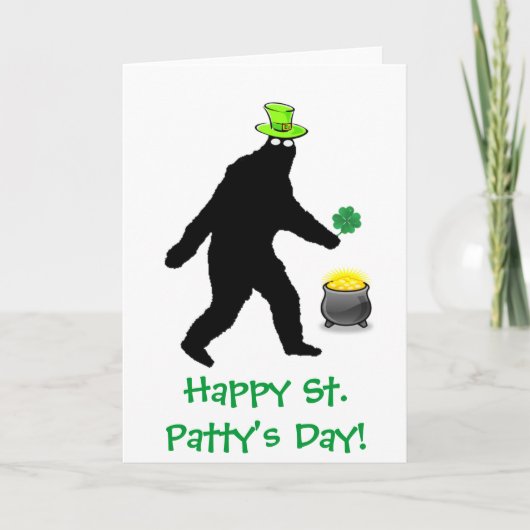 Tag Bigfoot-glücklichen St. Pattys Karte (Vorderseite)