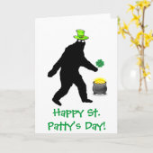 Tag Bigfoot-glücklichen St. Pattys Karte (Gelbe Blume)