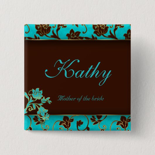 Tag-Button Gold Floral BB Button (Vorderseite)