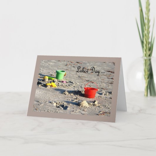 Tag Card Strand mit farbigen Pails Karte (Vorderseite)