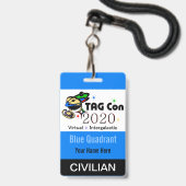 TAG Con 2020 - Blue Quadrant - Ziviles Abzeichen Ausweis (Vorderseite mit Lanyard)