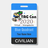 TAG Con 2020 - Blue Quadrant - Ziviles Abzeichen Ausweis (Rückseite)