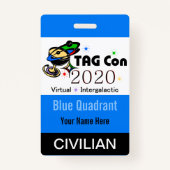 TAG Con 2020 - Blue Quadrant - Ziviles Abzeichen Ausweis (Rückseite)