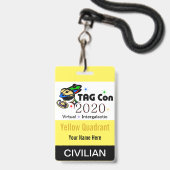 TAG Con 2020 - Gelber Quadrant - Ziviles Abzeichen Ausweis (Rückseite mit Lanyard)