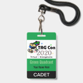 TAG Con 2020 - Green Quadrant - Cadet Abzeichen Ausweis (Rückseite mit Lanyard)