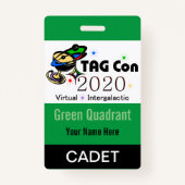 TAG Con 2020 - Green Quadrant - Cadet Abzeichen Ausweis (Rückseite)