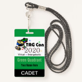TAG Con 2020 - Green Quadrant - Cadet Abzeichen Ausweis (Rückseite mit Schlüsselband)