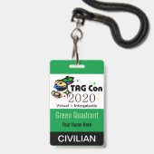 TAG Con 2020 - Green Quadrant - Civilian Abzeichen Ausweis (Vorderseite mit Lanyard)