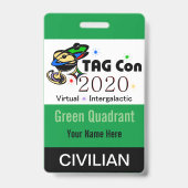 TAG Con 2020 - Green Quadrant - Civilian Abzeichen Ausweis (Rückseite)