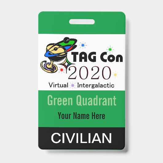 TAG Con 2020 - Green Quadrant - Civilian Abzeichen Ausweis (Vorderseite)