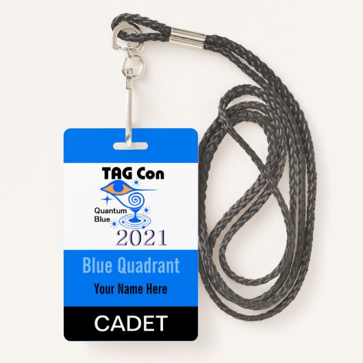 TAG Con 2021 - Blue Quadrant - Cadet Abzeichen Ausweis (Vorderseite mit Schlüsselband)