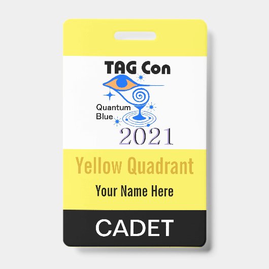 TAG Con 2021 - Gelber Quadrant - Abzeichen Cadet Ausweis (Vorderseite)