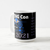 TAG Con 2021 - Klassische schwarze Tasse (Vorderseite Links)