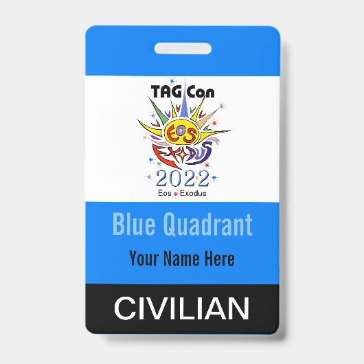 TAG Con 2022 - Blue Quadrant - Ziviles Abzeichen Ausweis (Vorderseite)